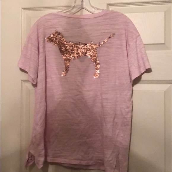 T-shirt Victoria's Secret PINK Bling Limited Edition - Col V, Paillettes - Neuf Avec étiquette (NWT) - Taille Plus